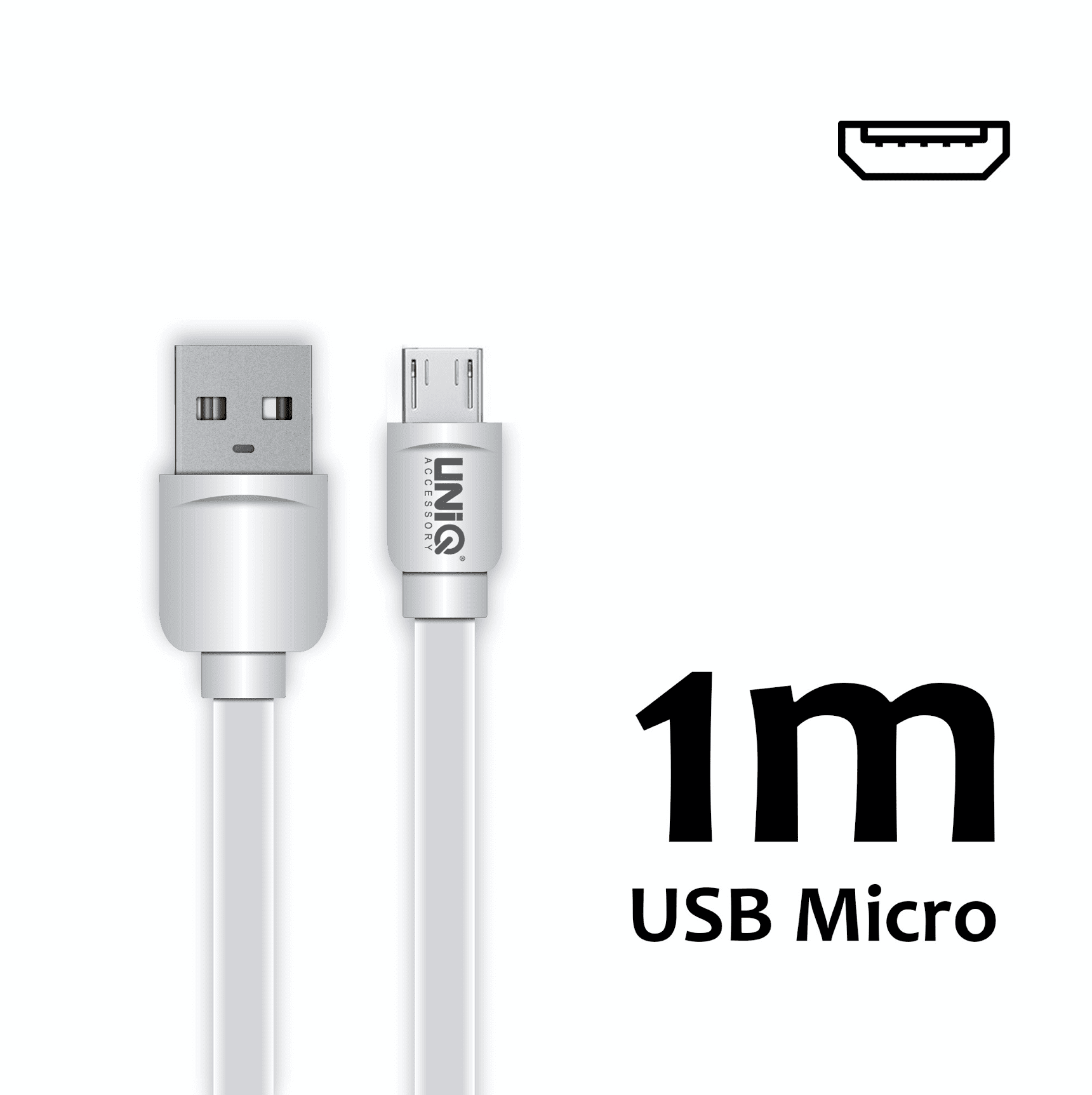 Micro-USB-Kabel - 1 Meter weiß - Schnellladung/Datenübertragung 2,1A - Uniq-Zubehör Micro-USB-Kabel - 1 Meter weiß - Schnellladung/Datenübertragung 2,1A - Uniq-Zubehör